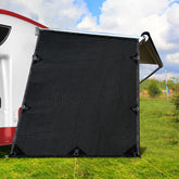 Caravan Privacy Screen - Sun Shade End Wall 1.95x2.2M – Black